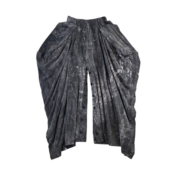 Thaluta Other - Thaluta Womens Black Acid Wash Cotton Harem Pants Boho Drop Crotch Festival S-M